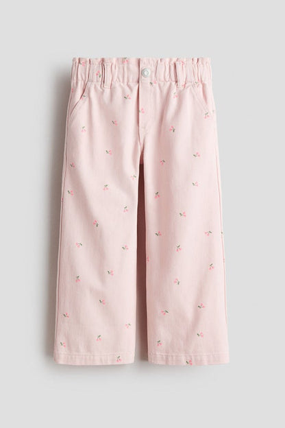 Wide leg paper bag jeans