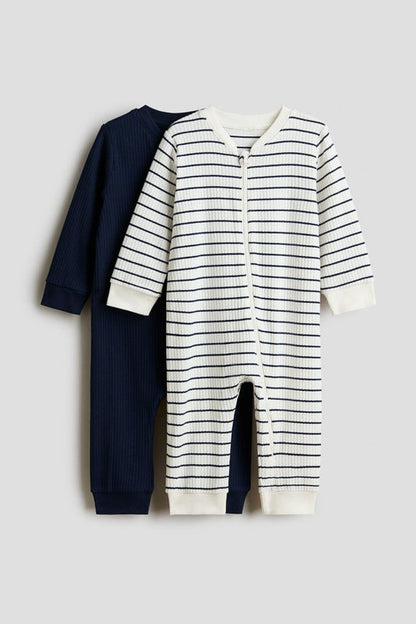 2-pack cotton sleepsuits