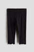 Ribbed cotton leggings - Black 3 / 12-18 Months
