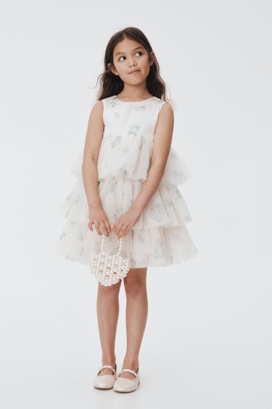 Tiered tulle-skirt dress