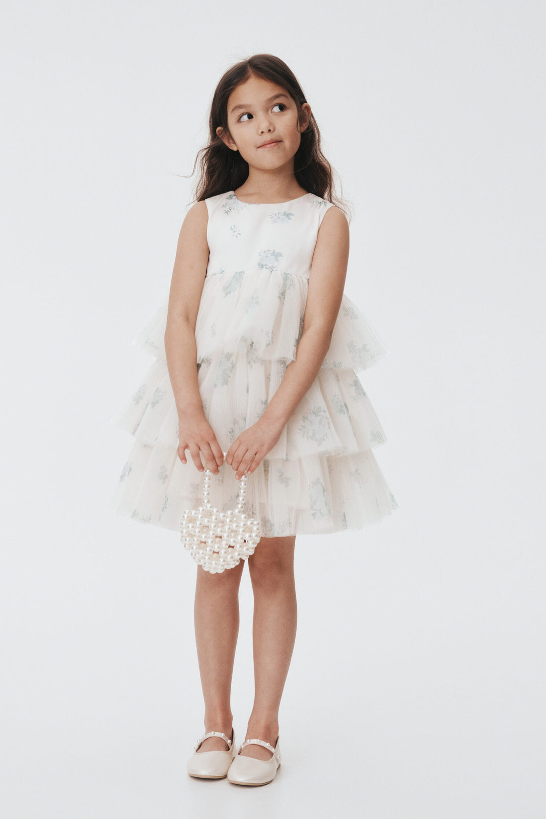 Tiered tulle-skirt dress