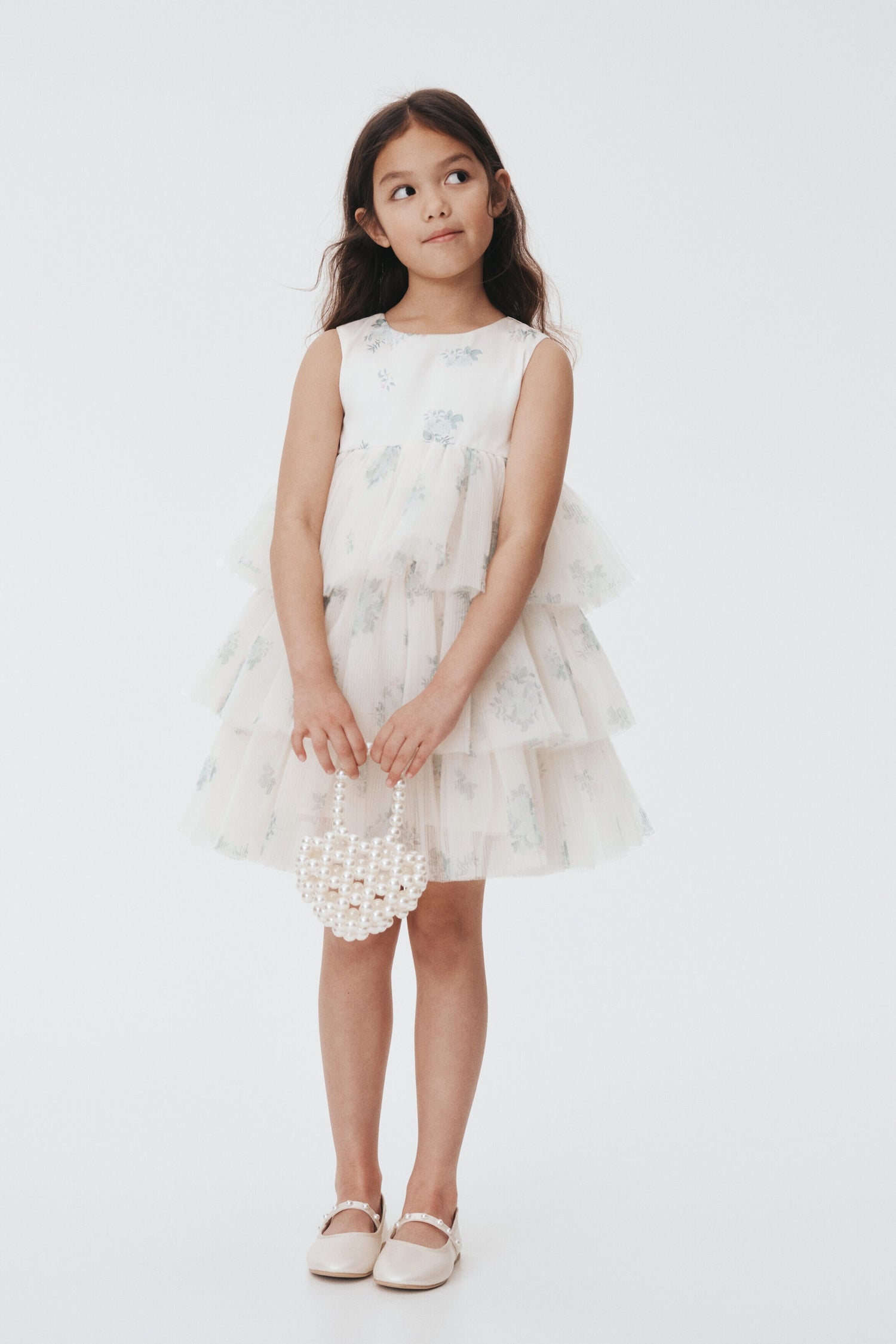 Tiered tulle-skirt dress