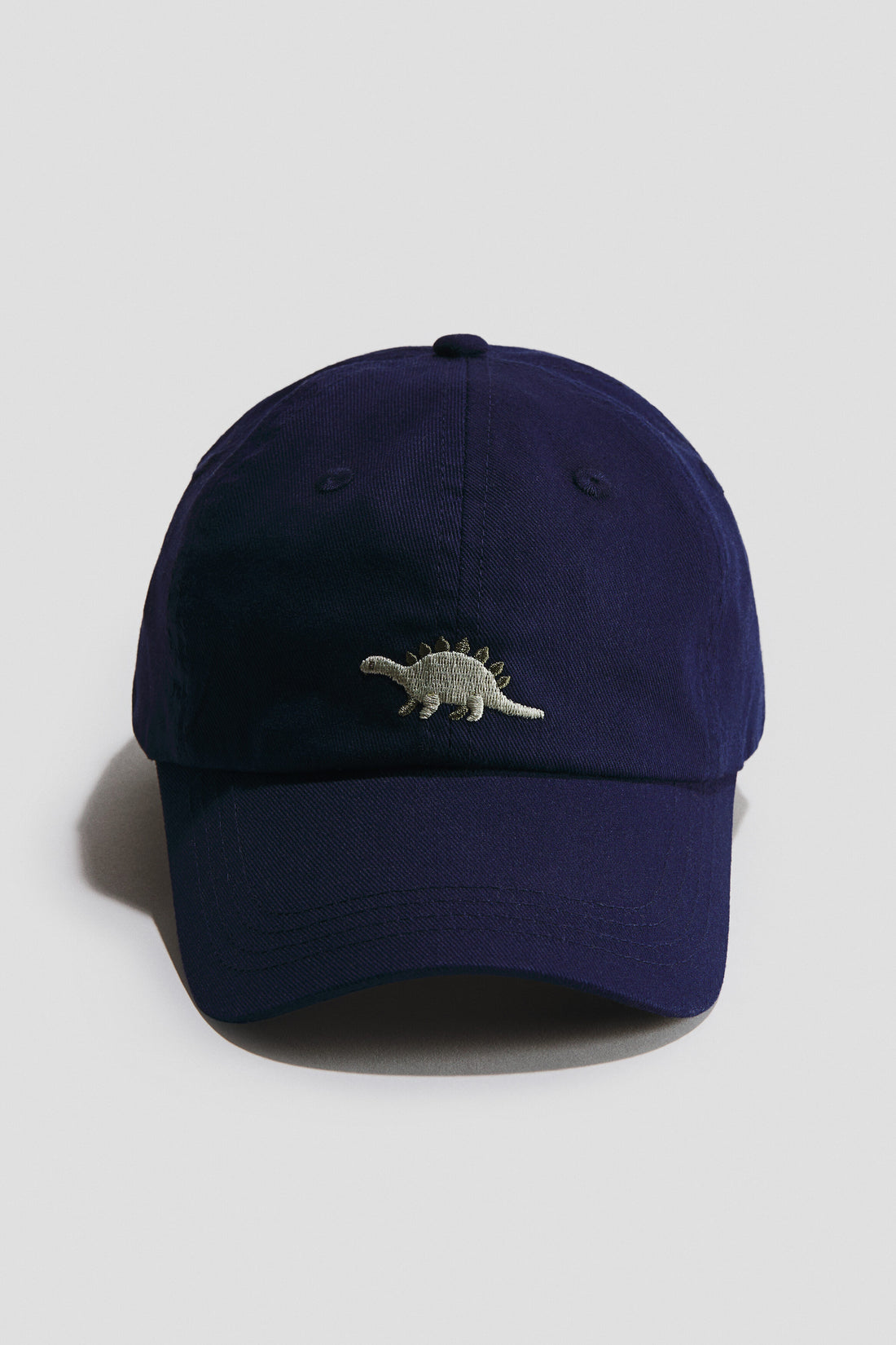 Motif-detail twill cap - Blue Dinosaur / 3-6 Years