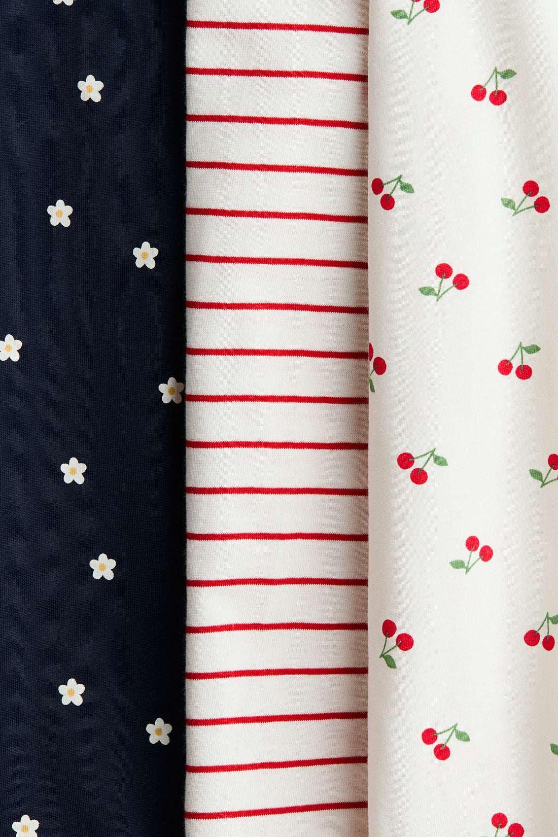 3-pack short cotton sleepsuits