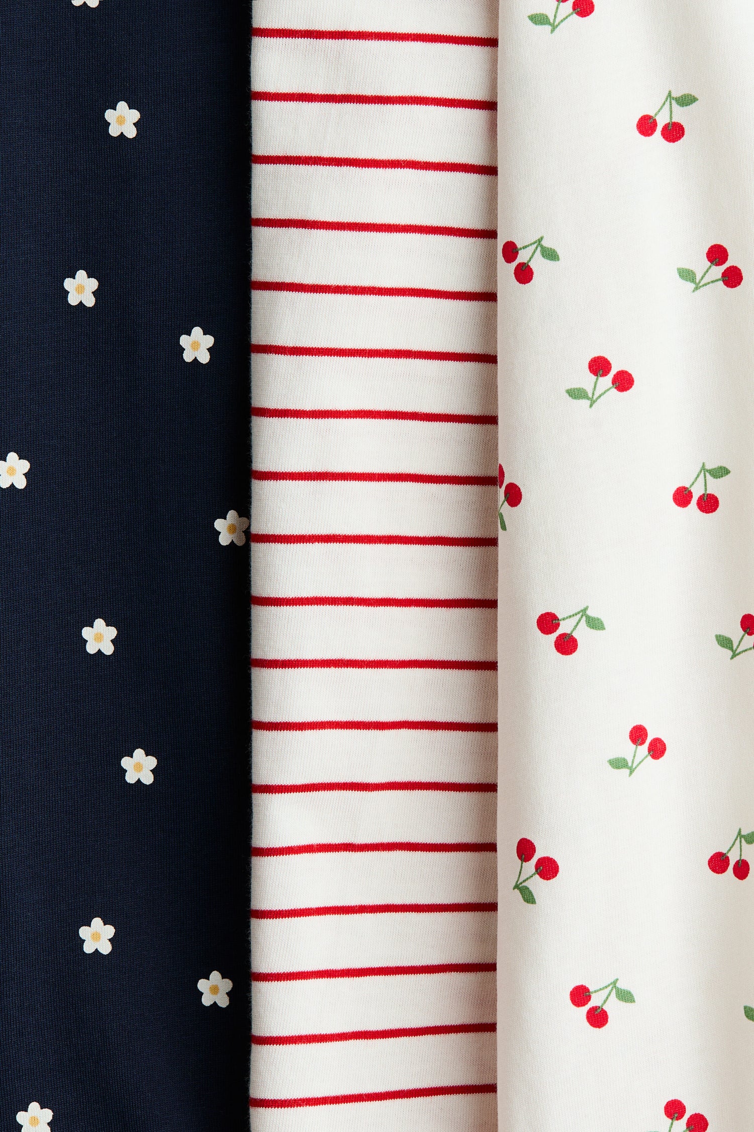 3-pack short cotton sleepsuits