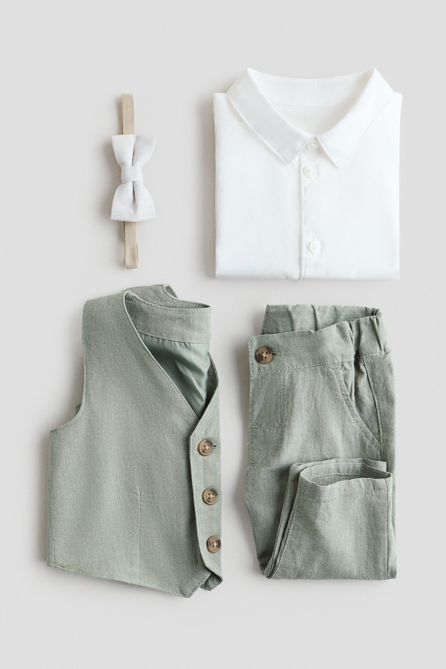 4-piece linen-blend dressy set