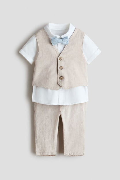 4-piece linen-blend dressy set