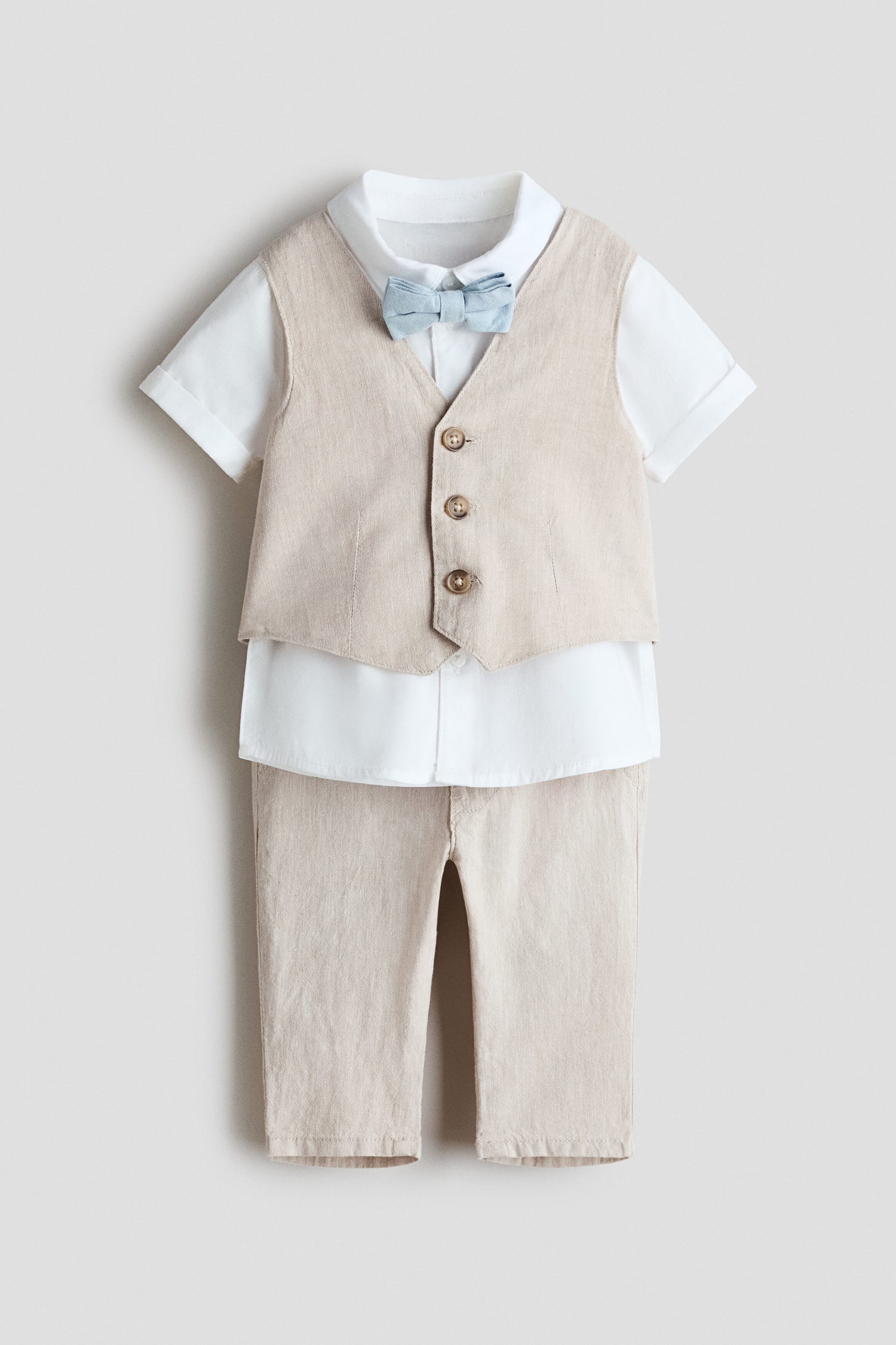 4-piece linen-blend dressy set