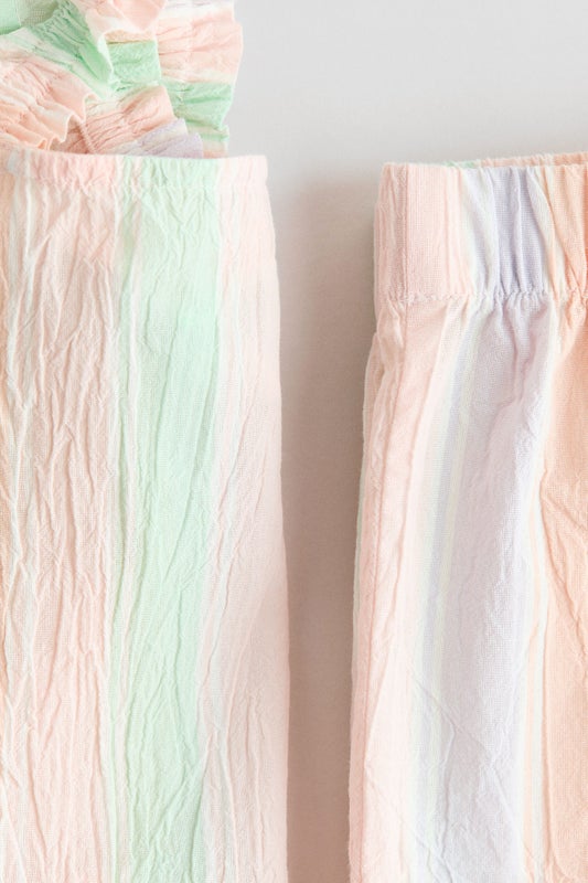 2-piece frill-trimmed cotton set