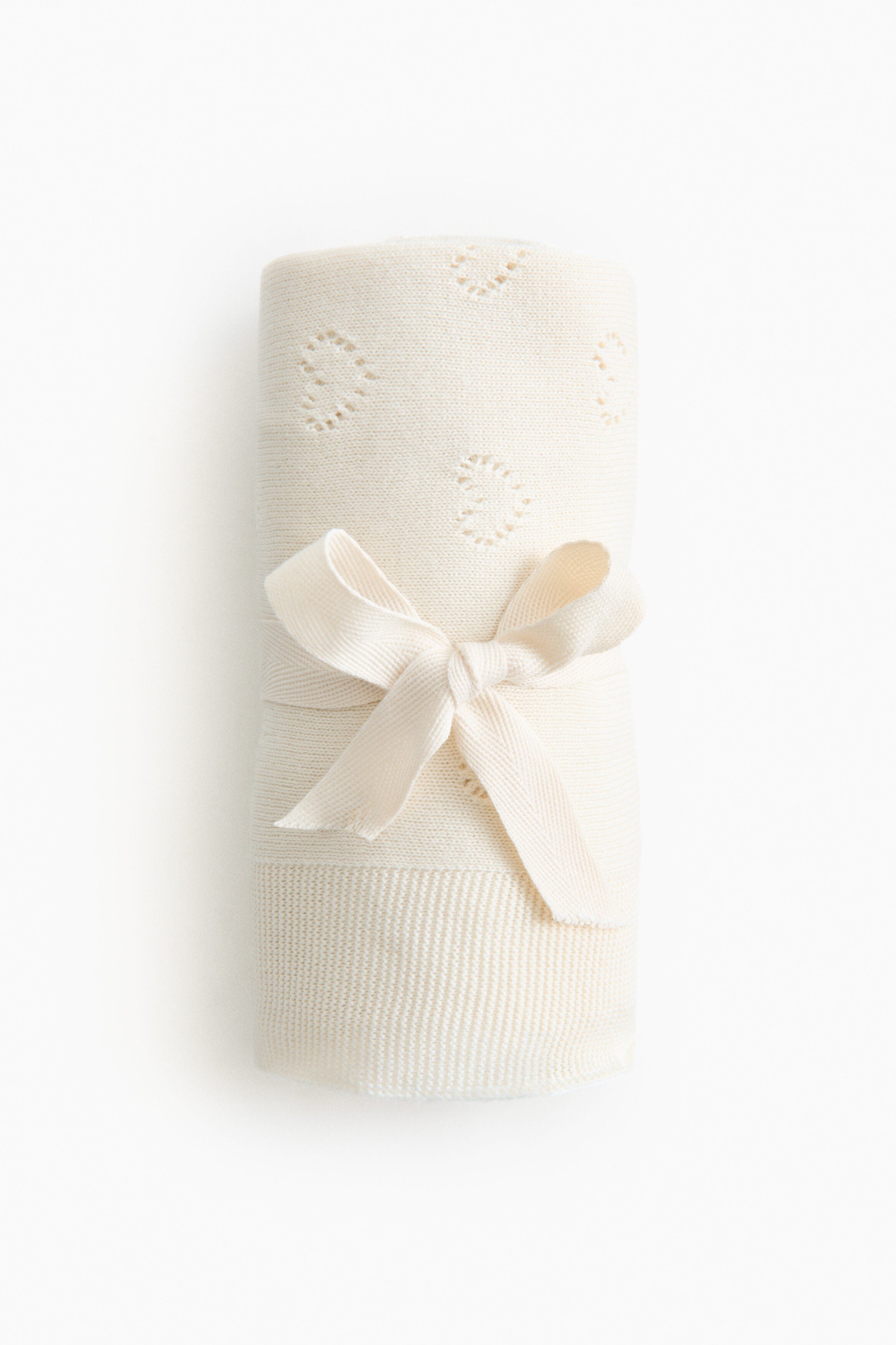 Cotton pointelle baby blanket