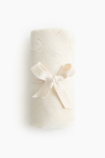 Cotton pointelle baby blanket