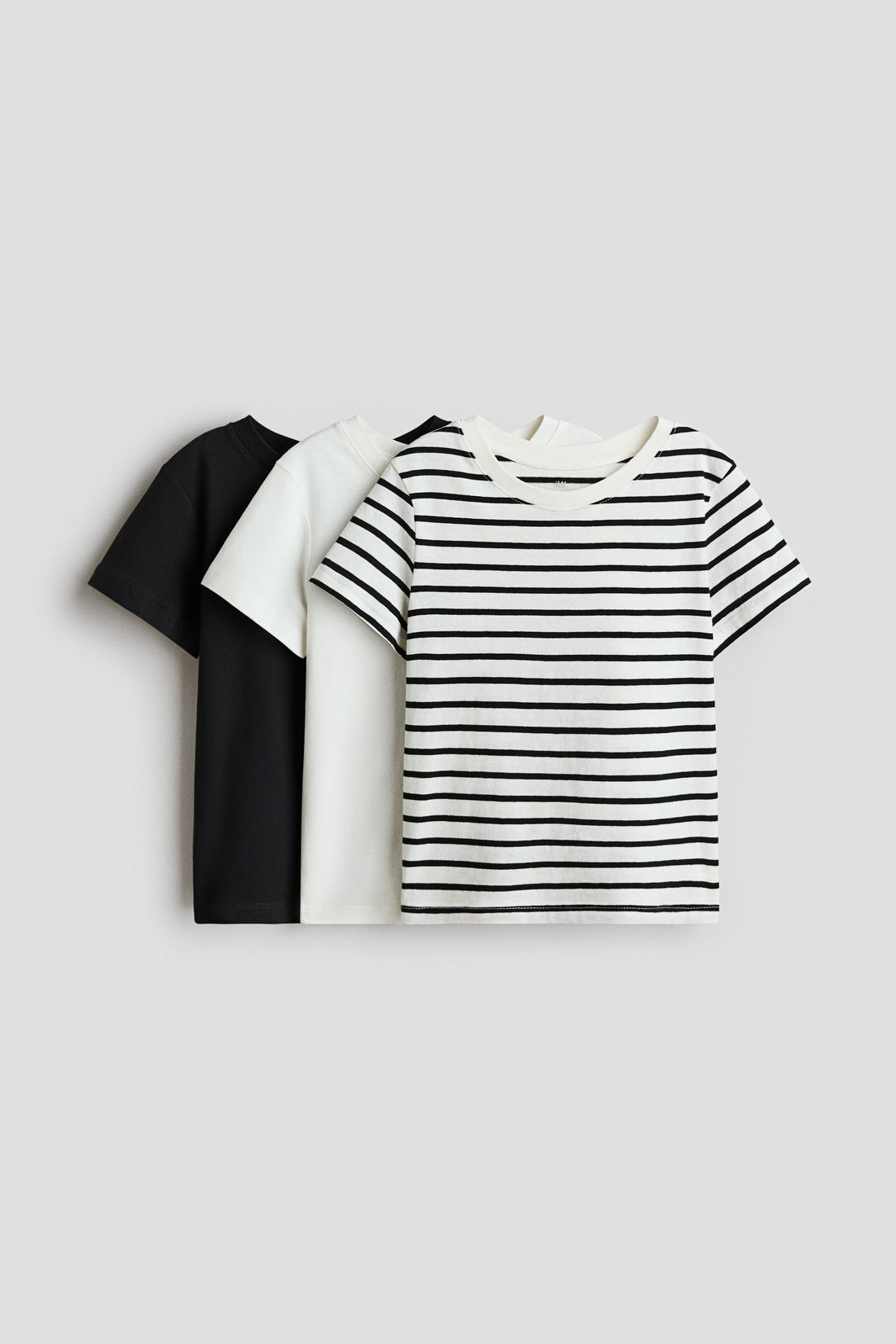 3-pack cotton T-shirts - White Striped / 1.5-2 Years