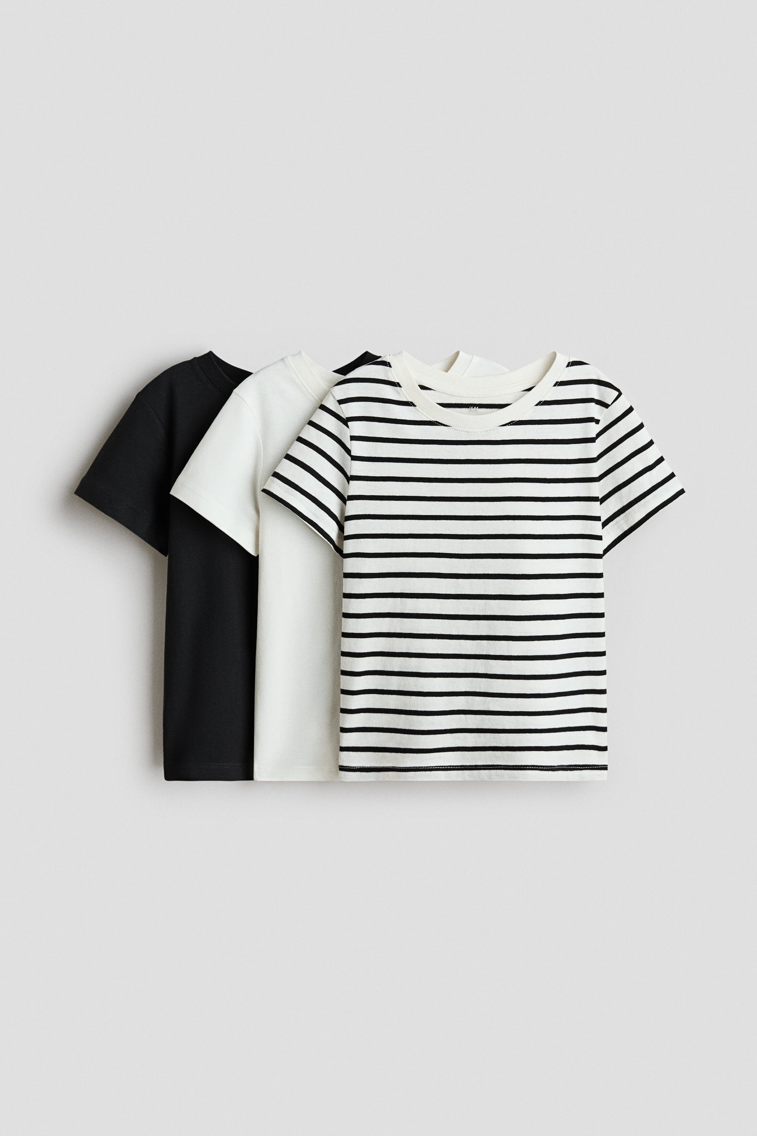 3-pack cotton T-shirts - White Striped / 1.5-2 Years