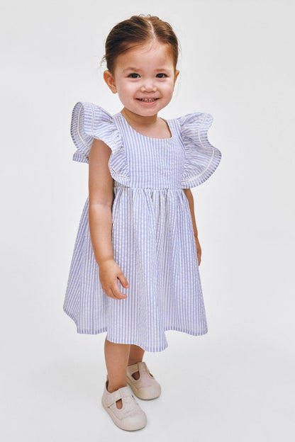 Flounce-trimmed cotton dress Image 1 of 6