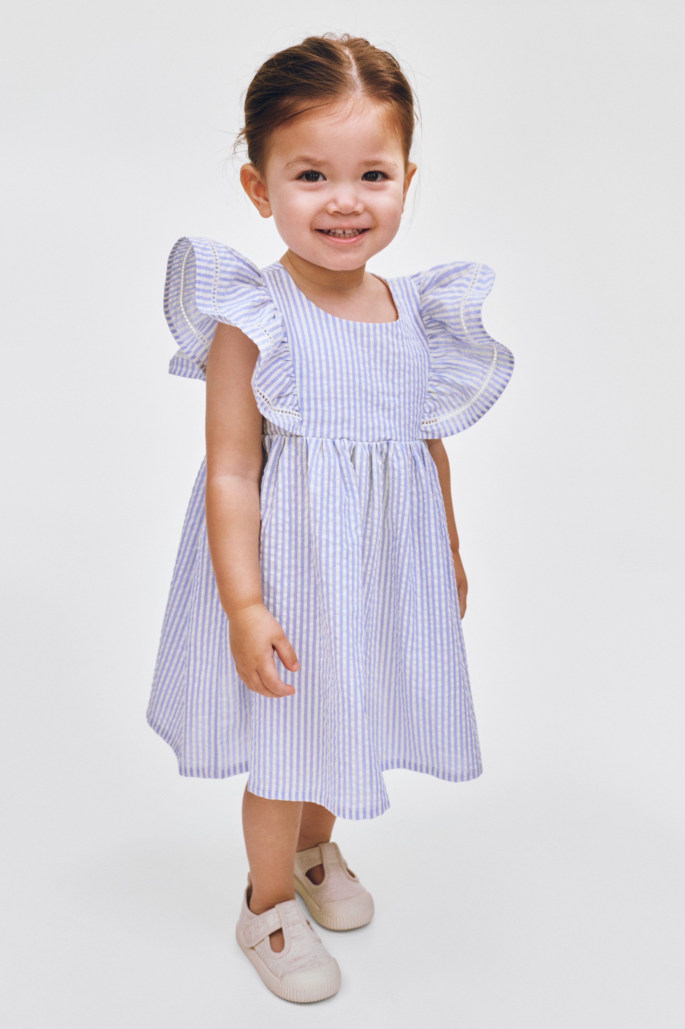 Flounce-trimmed cotton dress - 1.5-2Y