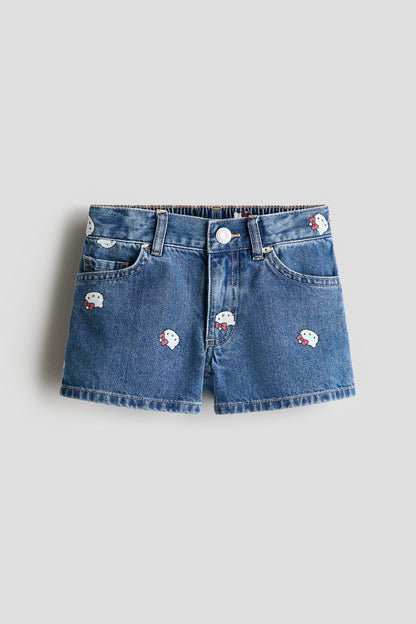 Printed denim shorts - Blue Hello Kitty / 9-10 Years