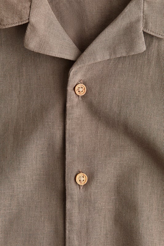 Linen-blend resort shirt