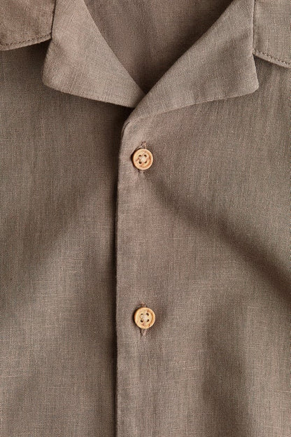 Linen-blend resort shirt