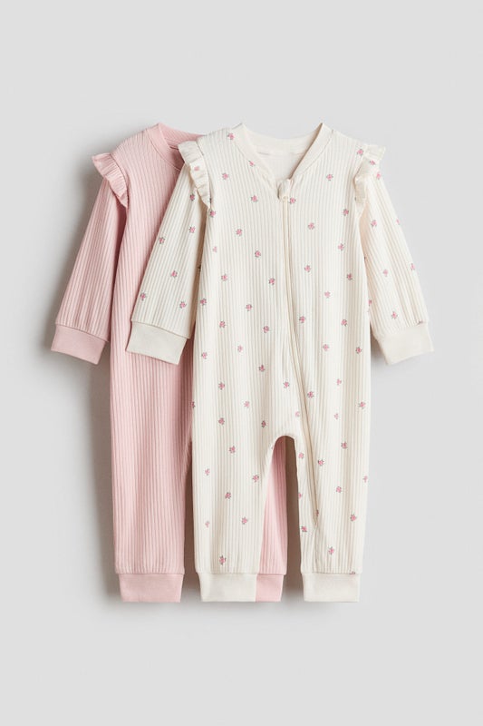 2-pack cotton sleepsuits
