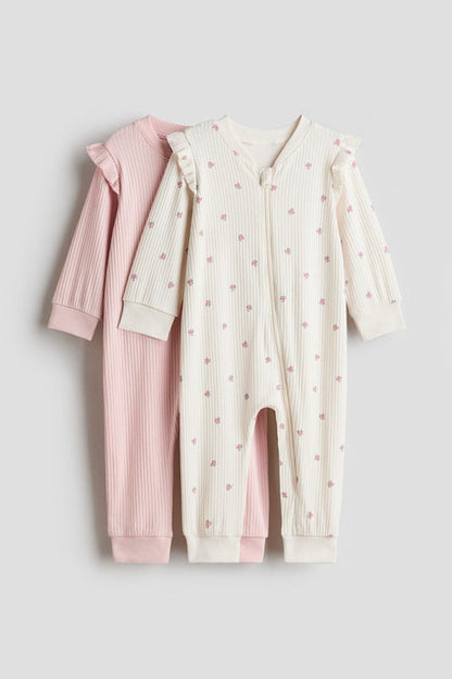 2-pack cotton sleepsuits