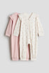 2-pack cotton sleepsuits - Light Pink Floral / 12-18 Months