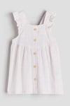 Flounce-trimmed cotton dress