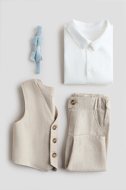 4-piece linen-blend dressy set
