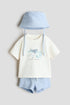 3-piece jersey and terry set - 0-1M