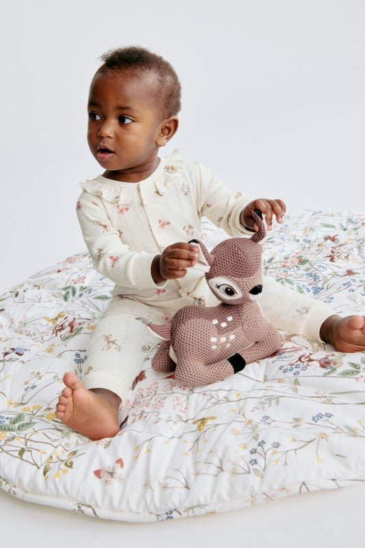 Printed pointelle sleepsuit