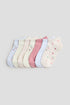 7-pack trainer socks - Light Pink Floral / 1.5-3.5