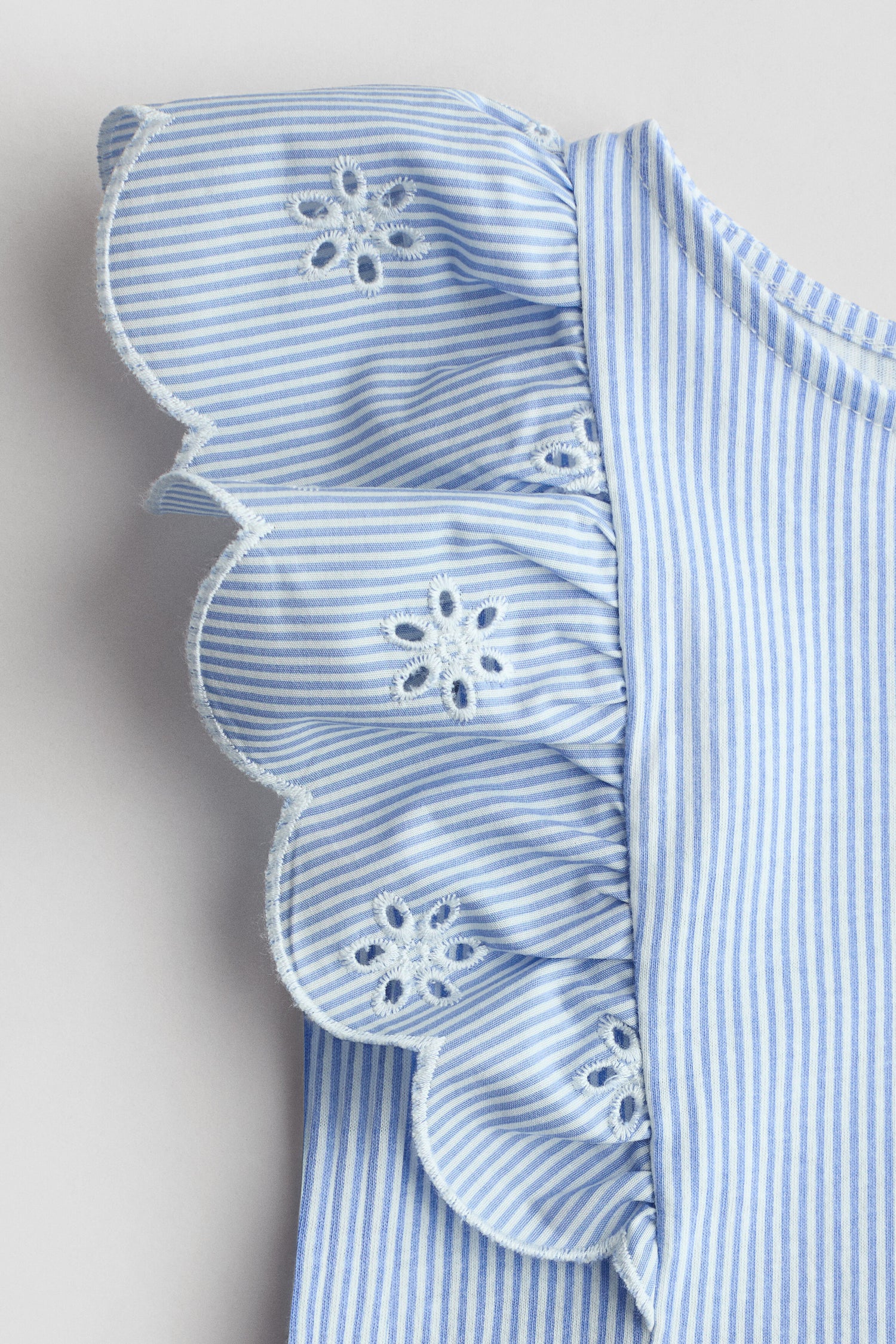 Flounce-trimmed cotton dress