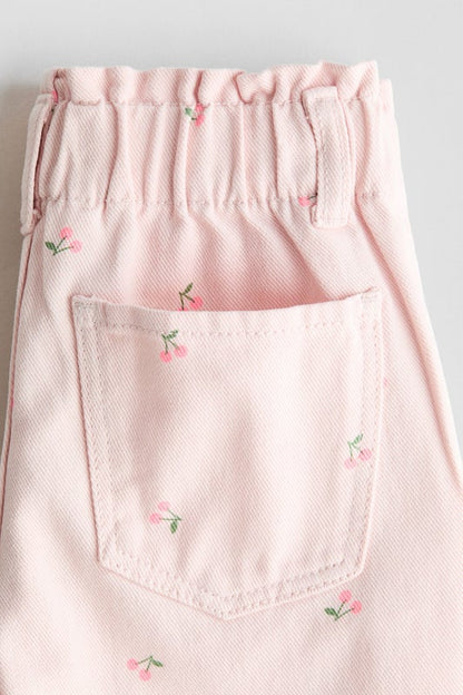 Wide leg paper bag jeans