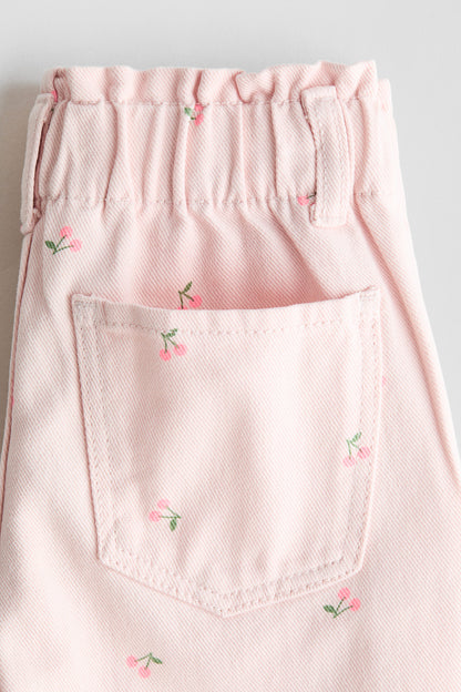 Wide leg paper bag jeans