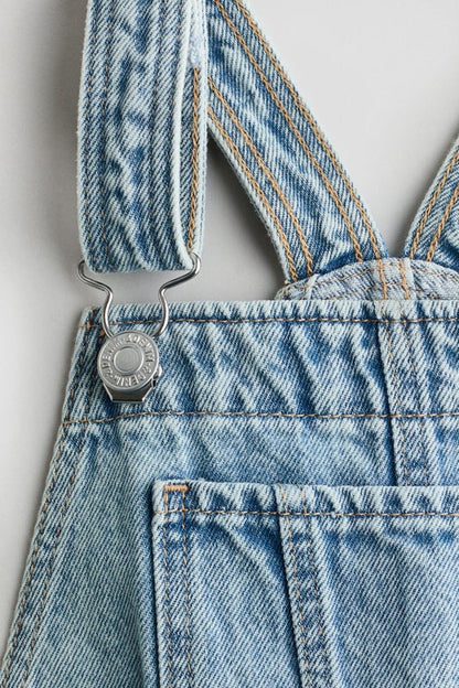 Denim dungaree shorts
