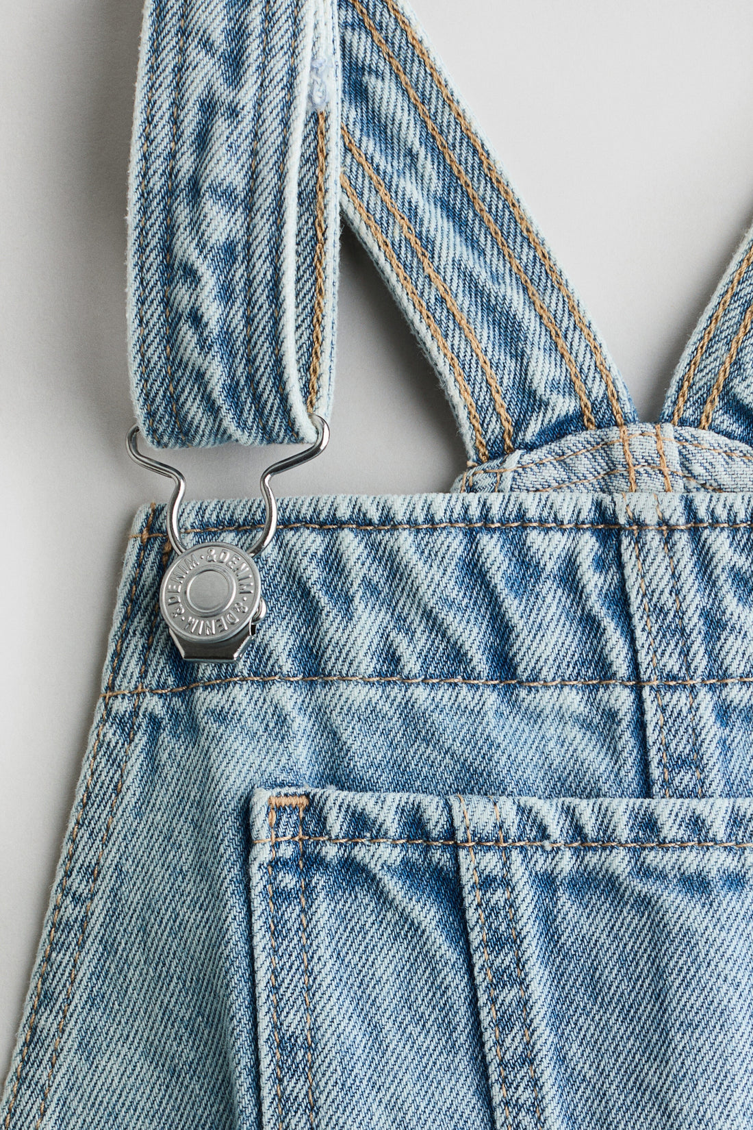 Denim dungaree shorts