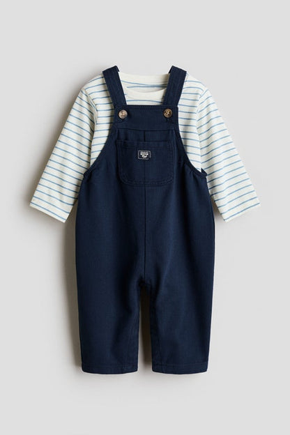 2-piece dungarees and top set
