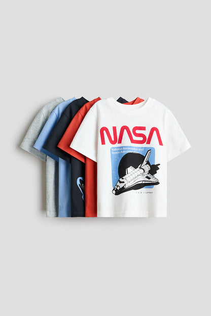 5-pack jersey T-shirts - Red Nasa / 1.5-2 Years