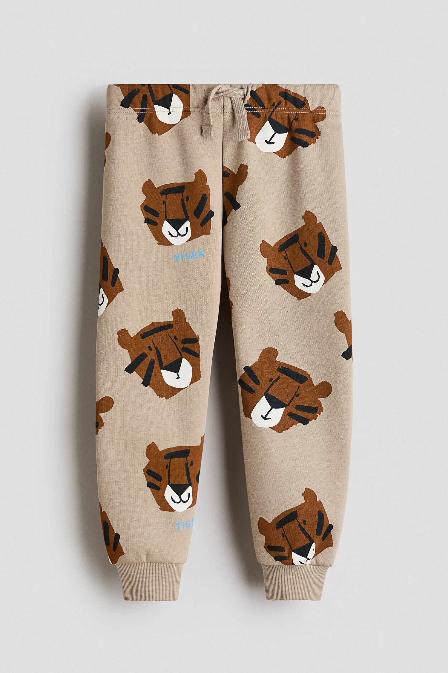 Printed joggers - Beige Tigers / 9-10 Years