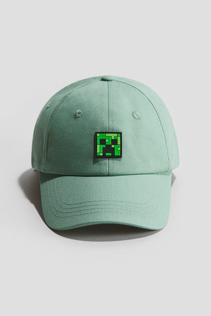 Printed twill cap - Green Minecraft / 6-10 Years