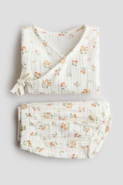 2-piece wrapover muslin set Image 2 of 3