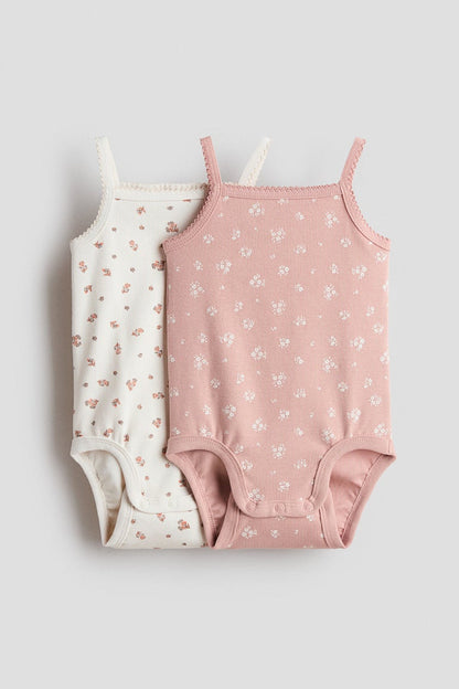 2-pack ribbed cotton bodysuits Image 1 of 2
