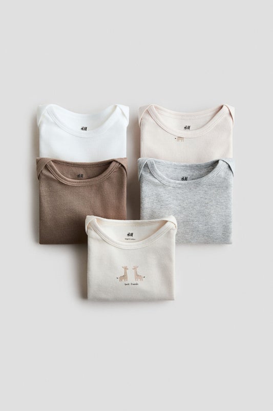 5-pack long-sleeved bodysuits