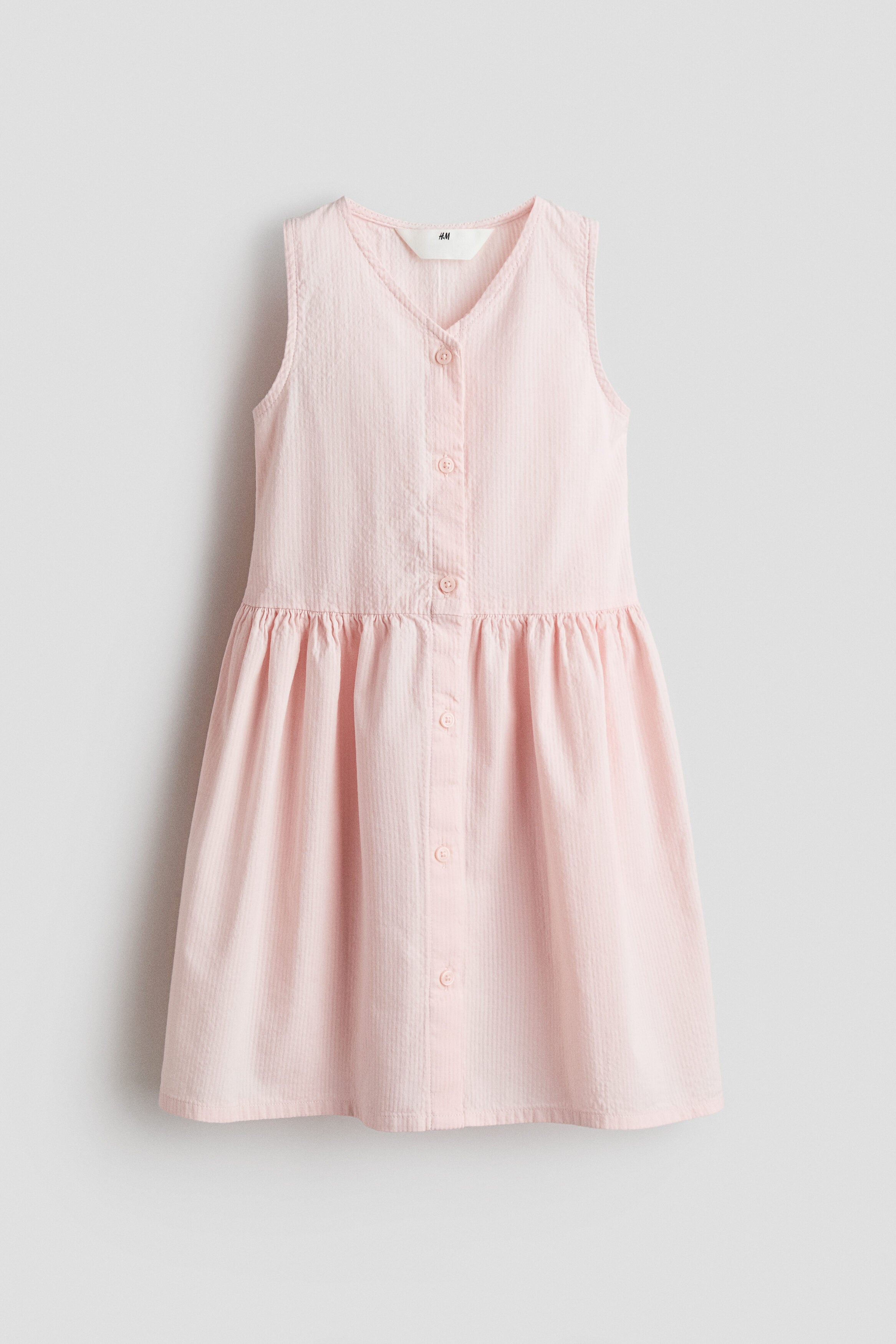 Sleeveless seersucker dress - Light Pink / 1.5-2 Years