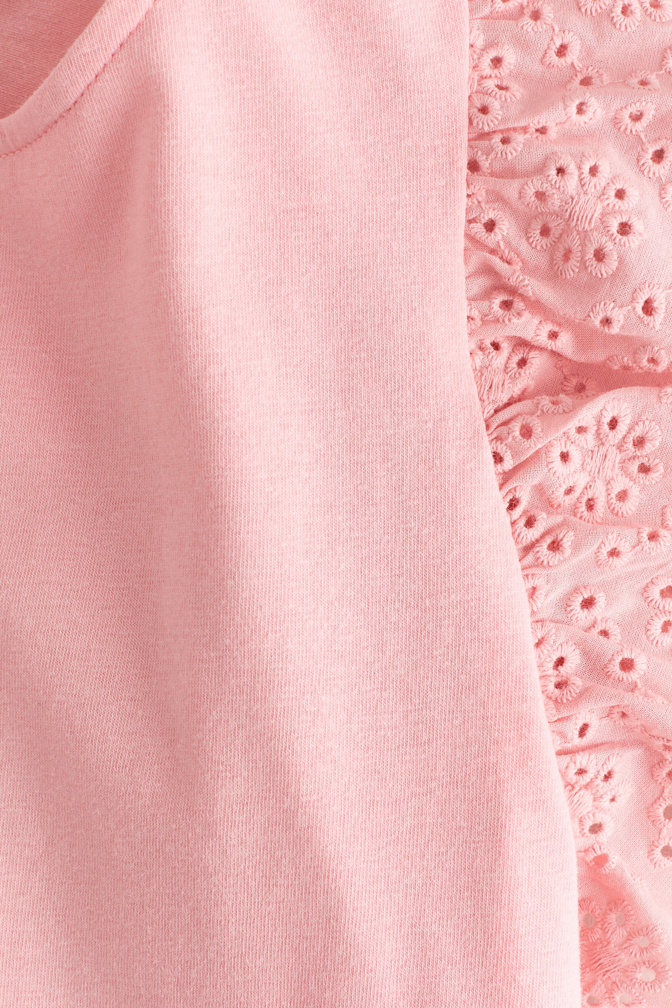 Flutter-sleeved broderie anglaise top