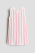 Textured cotton dress - Light Pink White Striped / 1.5-2 Years