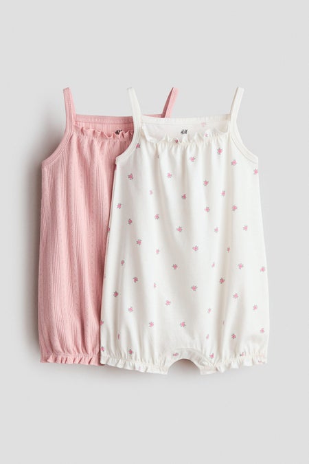 2-pack cotton romper suits