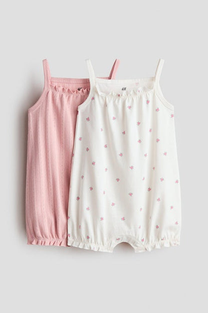2-pack cotton romper suits