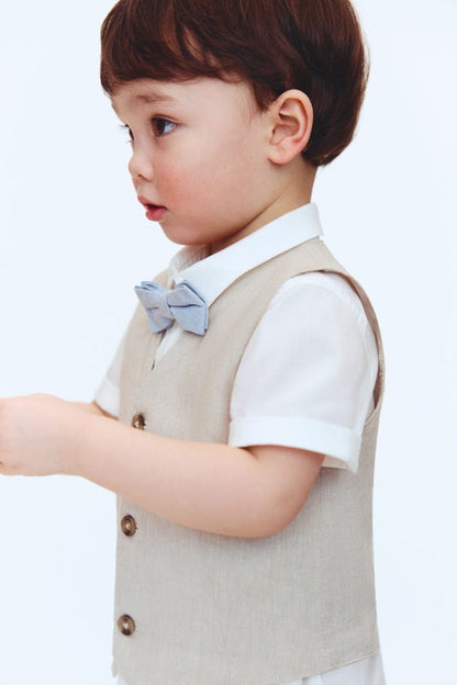 4-piece linen-blend dressy set
