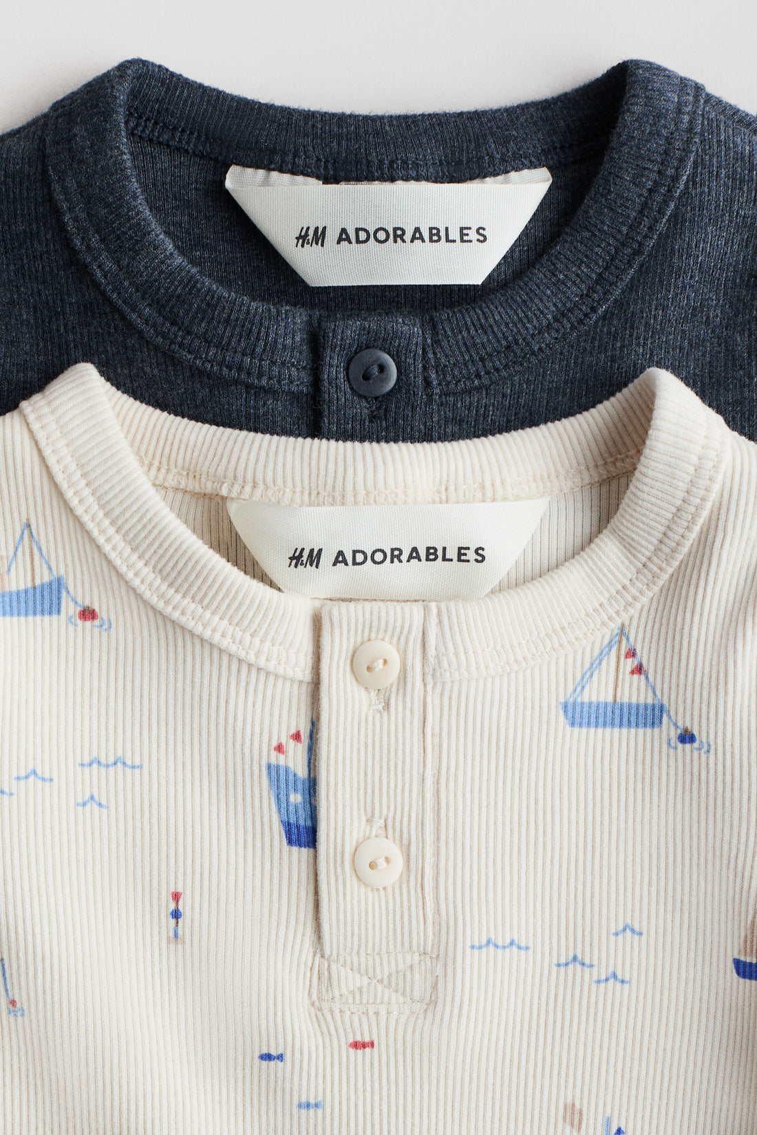 2-pack cotton Henley tops
