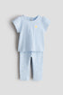 2-piece top and leggings set - Light Blue Daisies / 12-18 Months